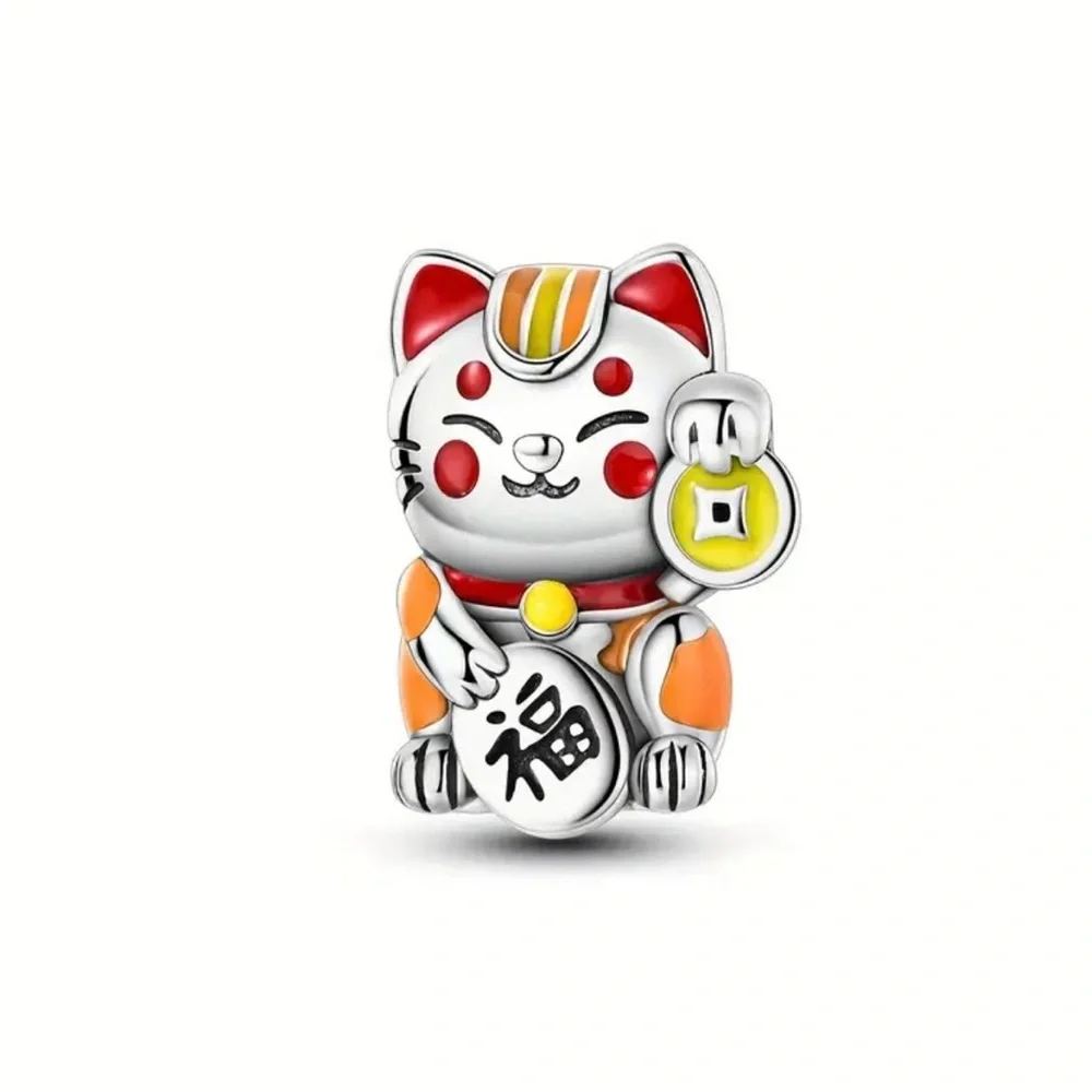 Lucky Cat Charm for Pandora Bracelets - Picture 3 of 10